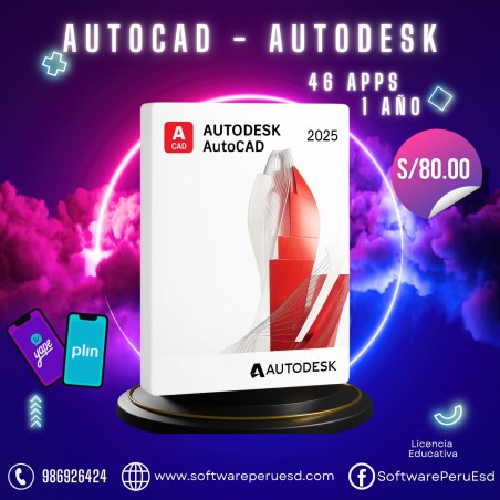 AutoCAD 2025 en Perú | Licencia 1 Año | Autodesk 46 Apps
