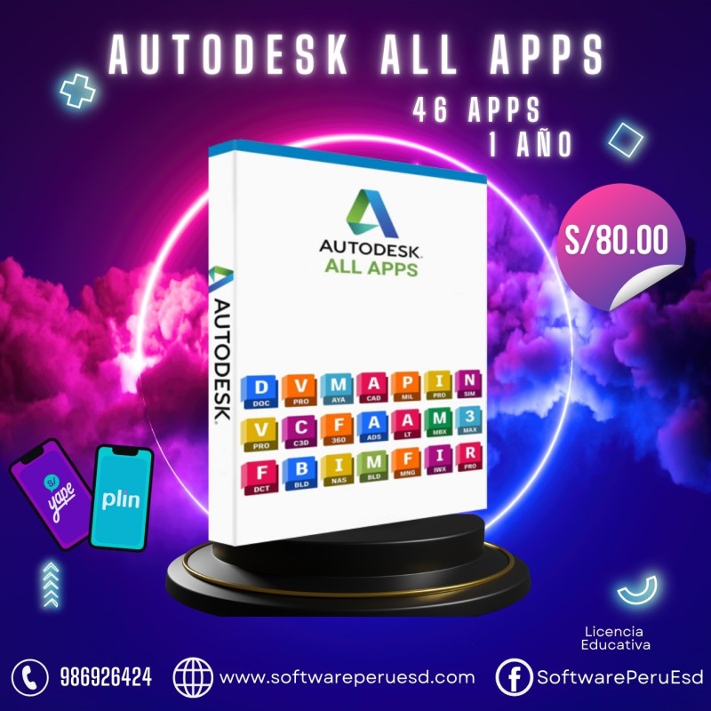 Autodesk All Apps 2025 – Licencia Edu 1 Año | 46 Programas Autodesk